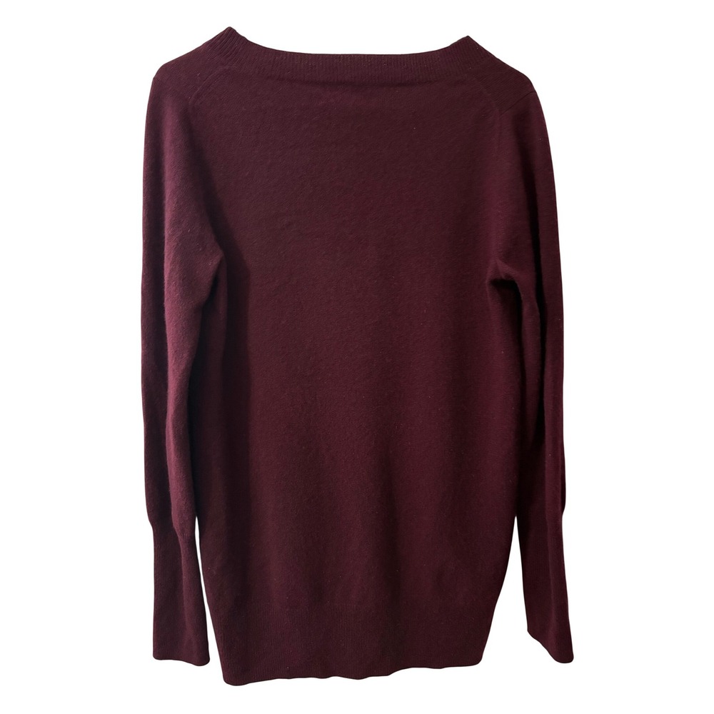J.Crew Sweater Womens M Burgundy 100% Italian Cashmere V-Neck Pullover 29660 - Picture 3 of 9